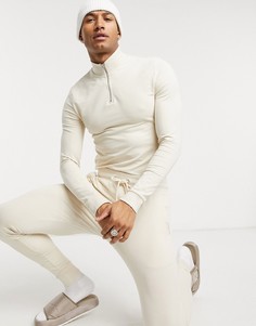 Бежевый спортивный костюм из органического хлопка ASOS DESIGN