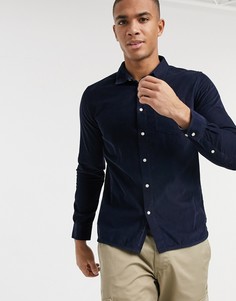 Темно-синяя вельветовая рубашка из органического хлопка Knowledge Cotton Apparel-Темно-синий