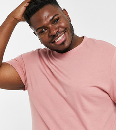 Розовая футболка из органического хлопка с круглым вырезом ASOS DESIGN Plus-Розовый цвет