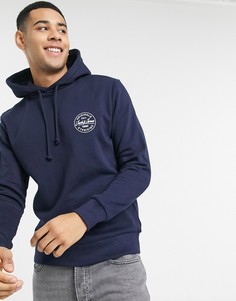 Темно-синий худи с круглым логотипом Jack & Jones Originals