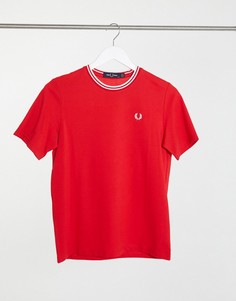 Красная футболка из ткани пике Fred Perry-Розовый