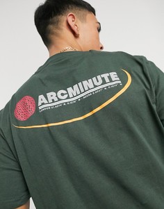 Зеленая футболка с принтом на спине Arcminute-Зеленый цвет