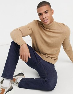 Бежевая водолазка с длинными рукавами Topman-Светло-коричневый