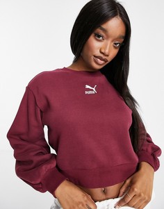 Бордовый свитшот с объемными рукавами Puma Classics-Красный