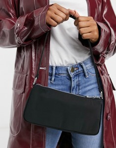 Черная сумка на плечо из нейлона в стиле 00-х ASOS DESIGN-Черный цвет