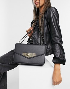 Черная сумка через плечо Love Moschino Locked in Love-Черный цвет