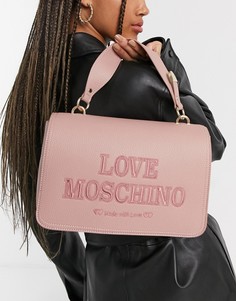 Светло-розовая сумка через плечо Love Moschino essential-Розовый цвет