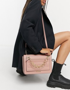 Светло-розовая сумка со съемным карманом и цепочкой Love Moschino-Розовый цвет