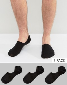 3 пары низких черных носков ASOS-Черный
