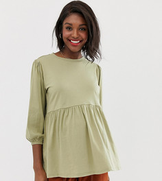 Выбеленный свободный топ с пышным рукавом на манжете ASOS DESIGN Maternity-Коричневый