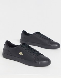 Черные кроссовки с золотистым крокодилом Lacoste lerond-Черный цвет