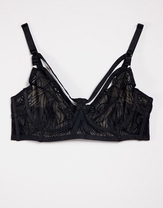 Бюстгальтер с лентами и фурнитурой для груди большого размера ASOS DESIGN Fuller Bust Ruby-Черный цвет
