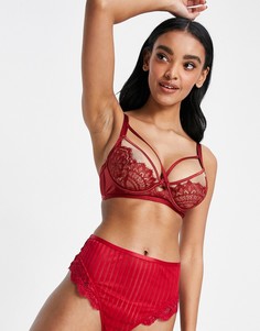 Бюстгальтер на косточках с бретелями ASOS DESIGN Fuller Bust Aria-Красный