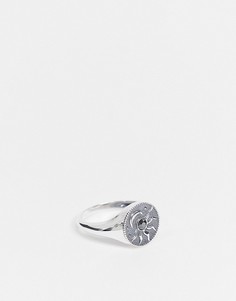 Серебряное кольцо-печатка с изображением солнца и луны Reclaimed Vintage Inspired-Серебристый