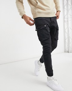 Темно-серые зауженные джинсы с карманами-карго Brave Soul-Серый