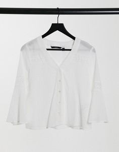 Белая рубашка Vero Moda-Светло-коричневый