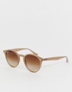 Круглые серо-коричневые солнцезащитные очки Ray-Ban 0RB2180-Бежевый