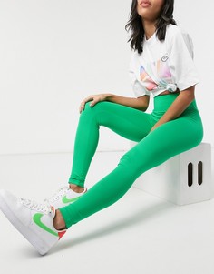 Ярко-зеленые леггинсы с широким поясом ASOS DESIGN-Зеленый цвет