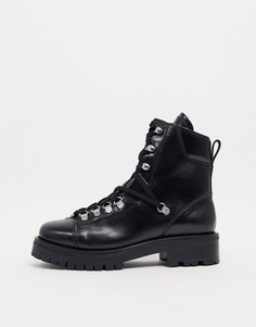 Черные кожаные походные ботинки AllSaints-Черный цвет