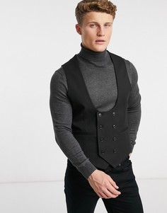 Черный супероблегающий жилет ASOS DESIGN Wedding