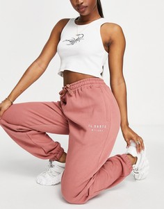 Джоггеры в стиле oversized приглушенного розового цвета от комплекта Il Sarto-Розовый цвет