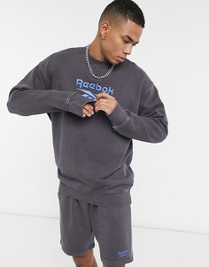 Выбеленный черный премиальный свитшот Reebok Classics-Черный цвет