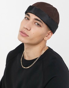 Коричневая шапка из нейлона ASOS DESIGN-Коричневый