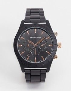 Черные часы-браслет с отделкой цвета розового золота ASOS DESIGN-Черный цвет