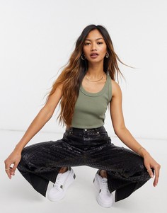 Майка цвета хаки American Eagle-Зеленый цвет
