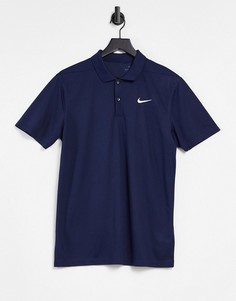 Темно-синяя футболка-поло Nike Solid-Белый