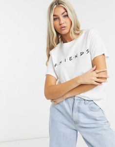 Белая футболка свободного кроя с круглым вырезом Typo x Friends-Белый