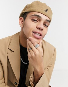 Бежевая плоская кепка из шерсти Kangol-Бежевый