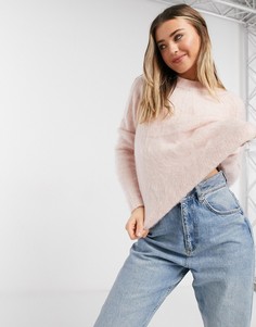 Светло-розовый джемпер с кокеткой и декоративными швами ASOS DESIGN-Розовый цвет