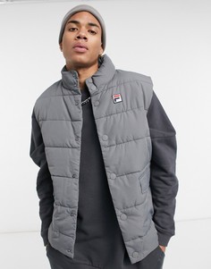 Дутый жилет серого цвета Fila-Зеленый цвет