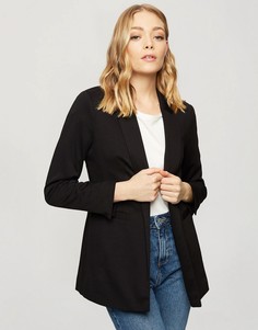 Удлиненный блейзер из трикотажа понте черного цвета от комплекта Miss Selfridge-Черный цвет