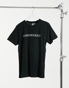 Черная футболка с надписью "Empowered" ASOS DESIGN-Черный