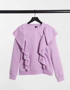 Сиреневый свитшот с оборками Vero Moda-Фиолетовый