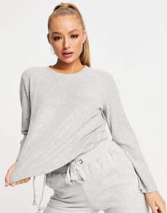 Серый меланжевый свитшот для дома от комплекта из мягкого трикотажа ASOS DESIGN