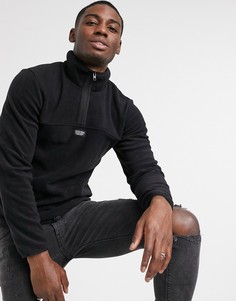 Черный флисовый свитшот с короткой молнией Jack & Jones Core