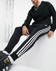 Черные зауженные джоггеры с 3 полосками adidas Originals-Черный
