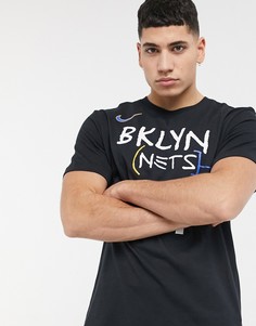 Черная футболка с принтом "Brooklyn Nets" и именем игрока Кайри Ирвинга Nike Basketball NBA-Черный цвет