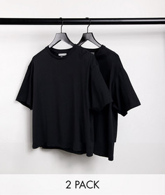 Набор из двух свободных футболок черного цвета Another Influence-Черный цвет