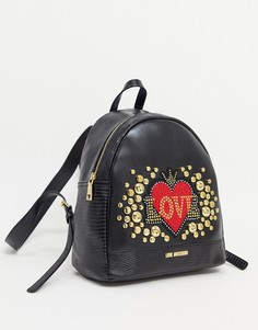 Черный рюкзак с заклепками Love Moschino Full Of Love-Черный цвет