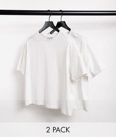 Набор из двух свободных футболок белого цвета Another Influence-Белый