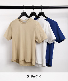 Набор из 3 свободных футболок белого, темно-синего и цвета хаки Another Influence-Многоцветный