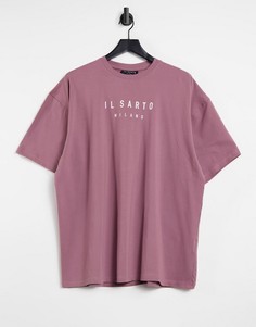 Футболка в стиле oversized в пыльно-фиолетовом оттенке Il Sarto-Сиреневый