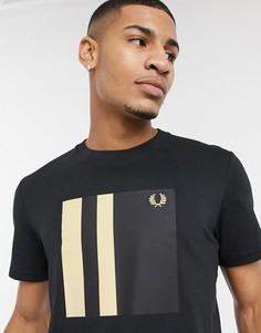 Черная футболка с контрастной отделкой Fred Perry-Черный цвет