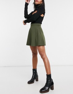 Расклешенная юбка цвета мха ASOS DESIGN-Зеленый цвет
