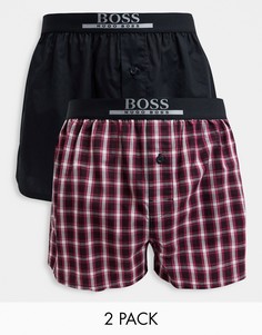 Набор из 2 тканых боксеров в красных оттенках BOSS Bodywear-Красный