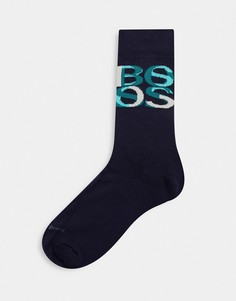 Темно-синие носки с логотипом BOSS Вodywear-Темно-синий